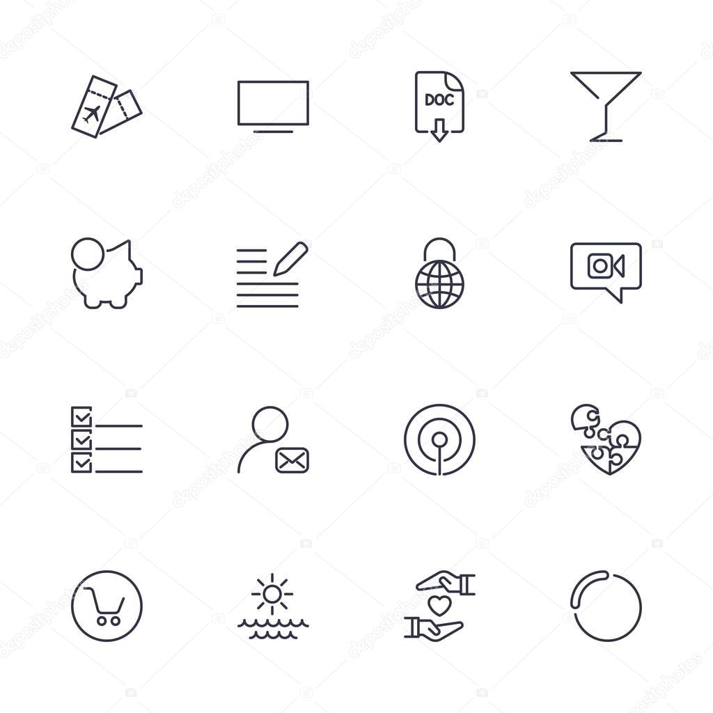 Simple different icons set. Universal icons to use for web and mobile. UI set of basic