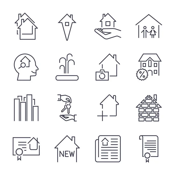 Web Icons set - Emlak anahat. Düzenlenebilir darbesiyle Icons set