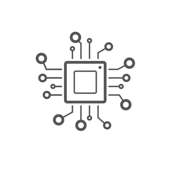 Icône vectorielle de ligne de processeur pour sites Web et design plat minimaliste mobile. Mini CPU Icône Style plat. Vecteur CPU mobile. Illustration du processeur téléphonique. Icône CPU de base. Stoke modifiable . — Image vectorielle