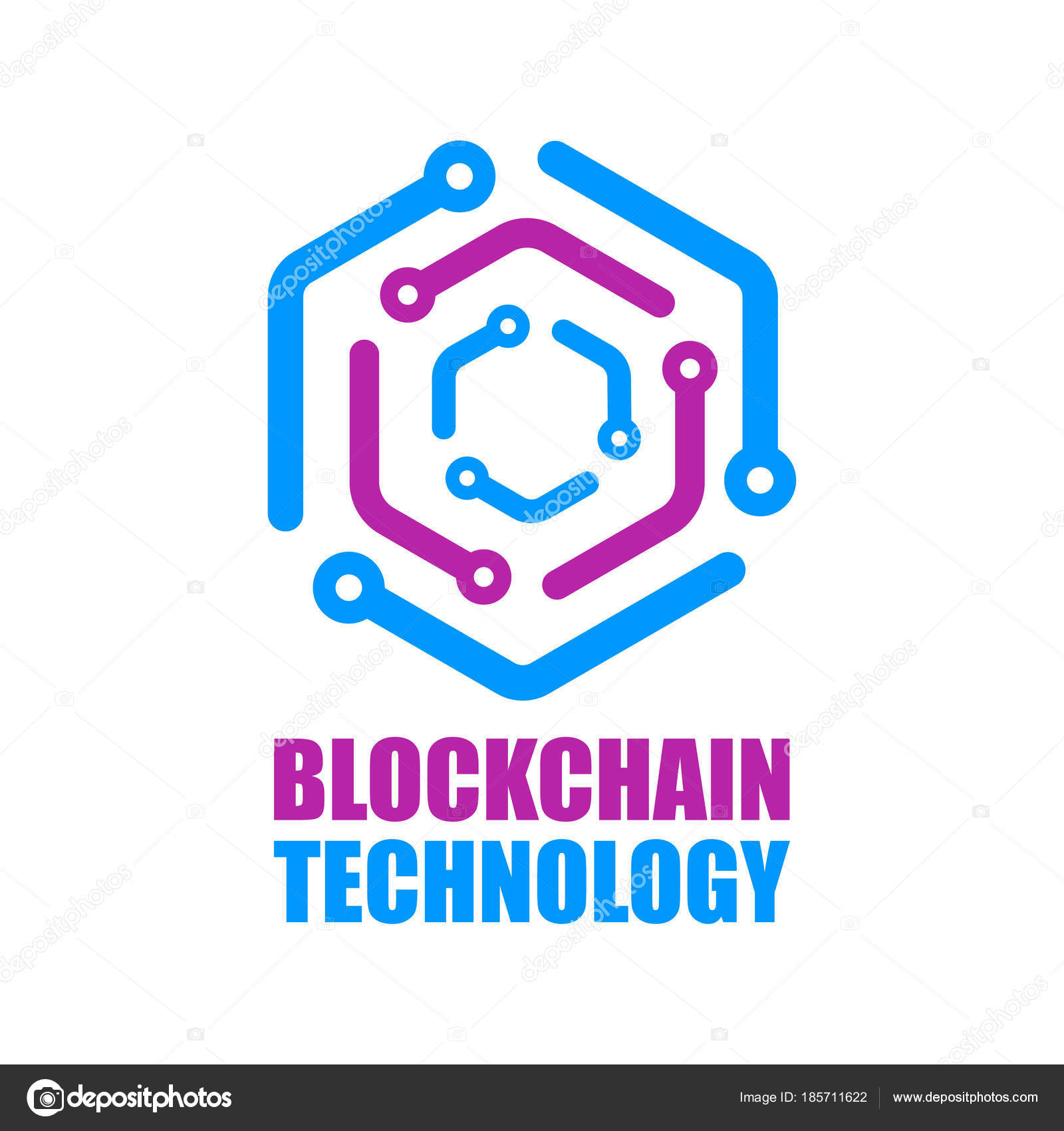 blockchain technology icon vector smart contract block symbol
