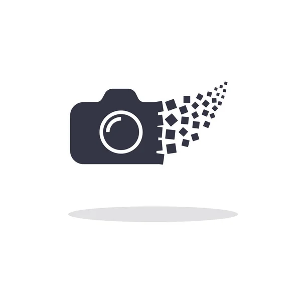 Modelo de ícone de logotipo de fotografia de câmera. Conceito de câmera digital —  Vetores de Stock