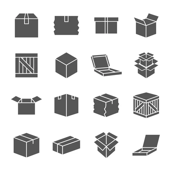 Simple set of box and crates related vector icons for your design. EPS 10 — Stock Vector