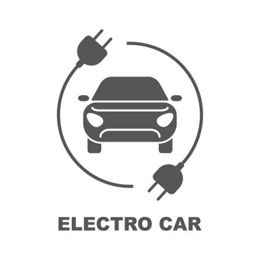 Elektro araba logo, web ve mobil için düz, dijital simge