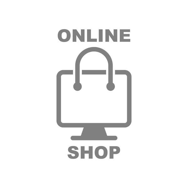 Online Shopping. Abstrakt shop logotyp, designkoncept, emblem, ikon, platt logotyp element för mall — Stock vektor