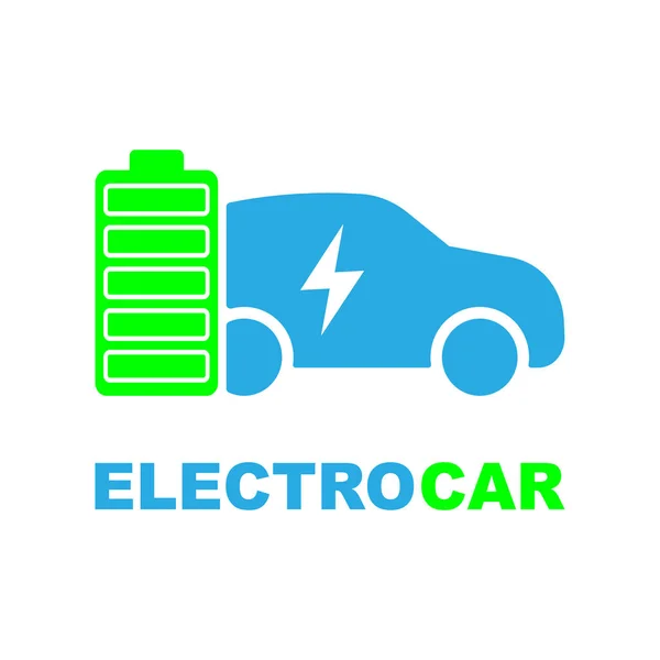 Ícone de recarga de carro elétrico, vetor. Reabastecimento eléctrico. Transporte ecológico . — Vetor de Stock