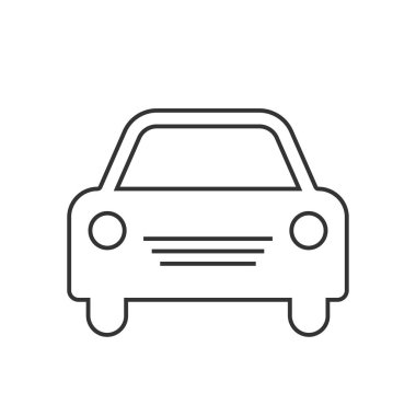 Araba vektör simgesi. Basit açık araba logosu illüstrasyon.