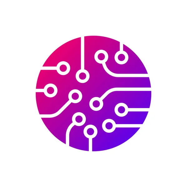 Circuit board icon vector. Colorful logo — Stock Vector