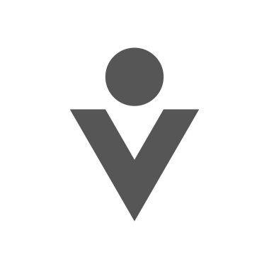 Tuvalet tabelası. Tuvalet işareti, insan simgesi, siyah izole vektör çizimi. Eps 10