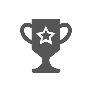 Ödül kupasının simgesi düz stil vektör. Resimler beyaz arkaplanda izole edildi. Eps 10