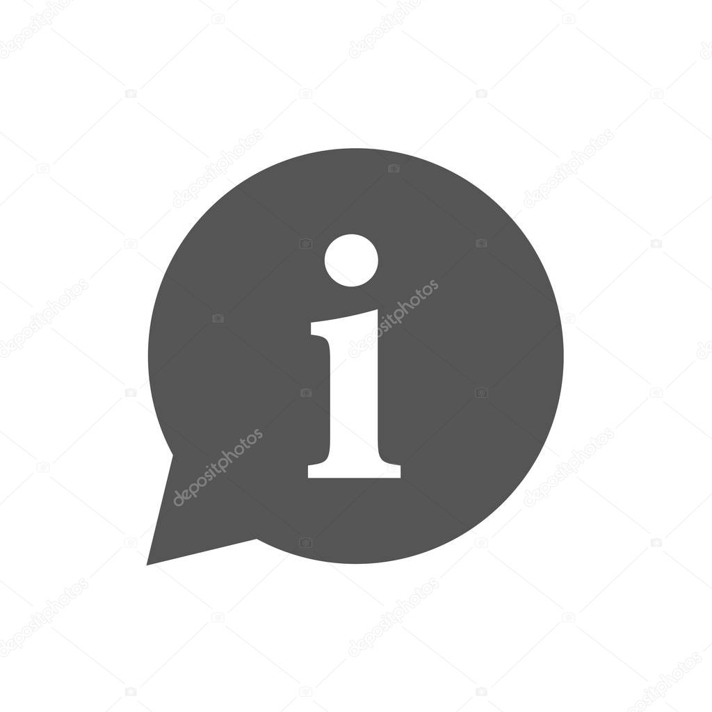 Info icon, Information sign icon. Info speech bubble symbol. i letter vector. Flat style. EPS 10