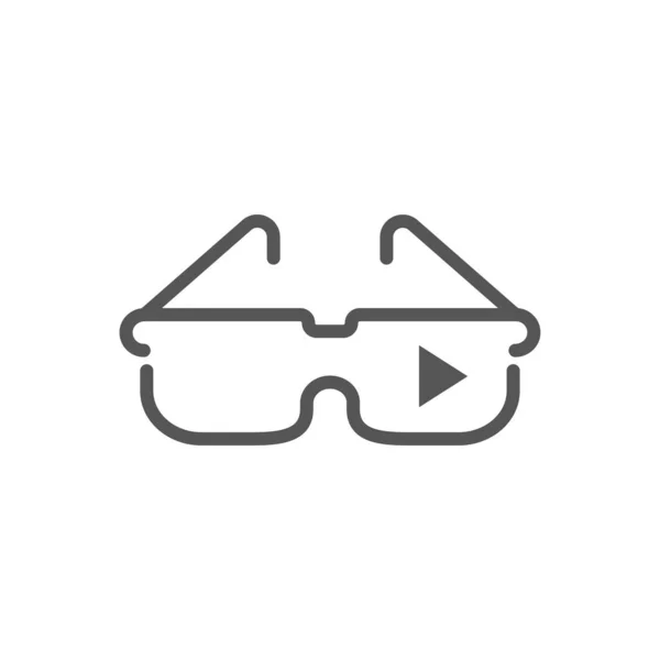 Ícone de óculos VR no fundo branco. Ilustração vetorial. EPS 10 — Vetor de Stock