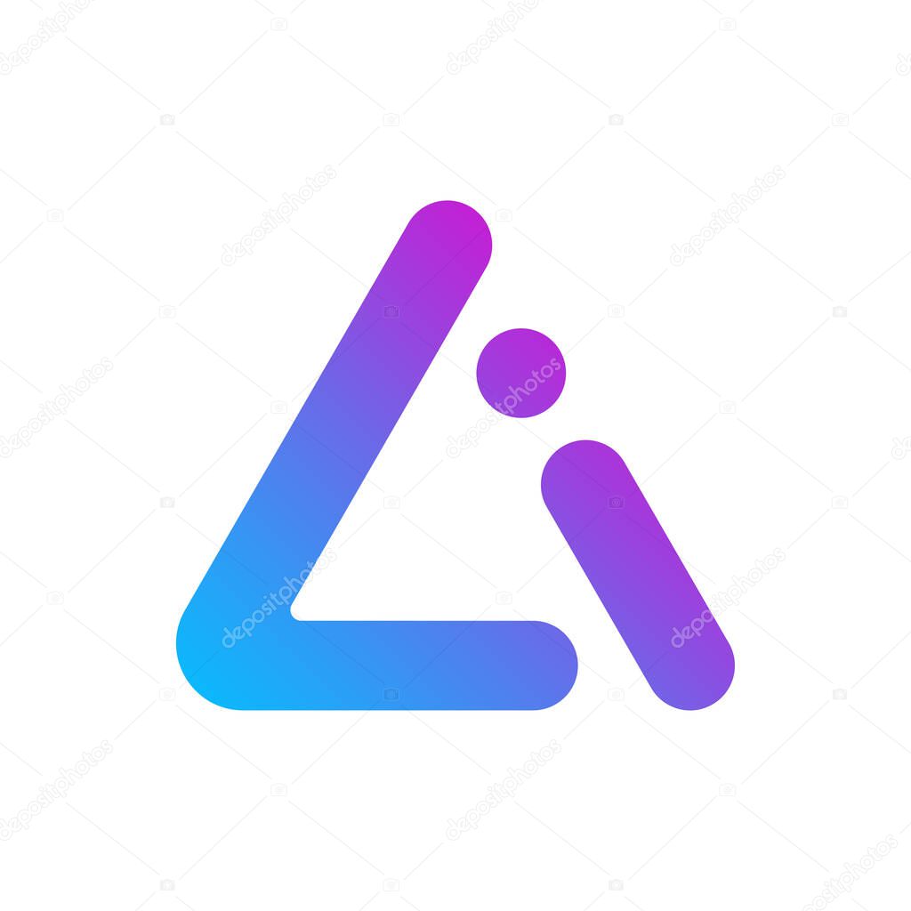 Professional minimal letter AI logo design. Vector Illustration. EPS 10