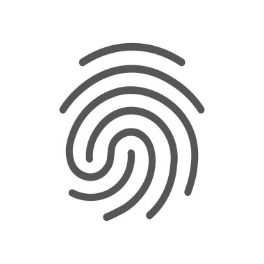 Beyaz arkaplanda parmak izi vektör çizimi izole edildi.