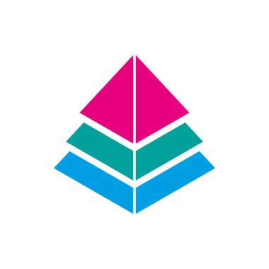 Piramit sembolü simgesi. Piramit logosu. Vektör İllüstrasyonu. EPS 10