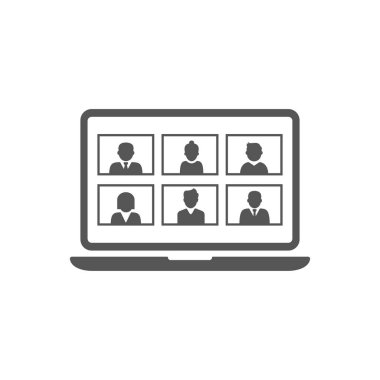 Çevrimiçi Sanal Toplantılar, Ev Telekonferansından Çalışmalar TV Video Konferansı Webinars veya Uzaktan Çalışmalar. Enterprise Web Bulut Servis Yazılım Konsepti. EPS 10.