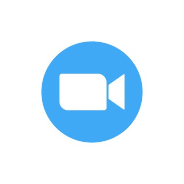 Mavi kamera simgesi - Canlı yayın uygulaması video konferansı görüşmeleri. EPS 10.