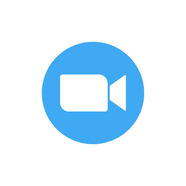 Ícone de câmera azul - Live media streaming aplicativo conferência chamadas de vídeo. EPS 10 . — Vetor de Stock