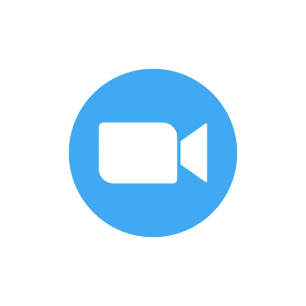 Mavi kamera simgesi - Canlı yayın uygulaması video konferansı görüşmeleri. EPS 10.