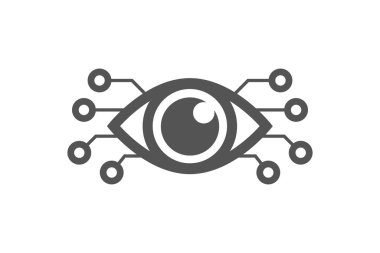 Siber göz sembolü vektör ikonu, siber logo konsepti. Modern medya ikonu. Vision Logotype konsepti. EPS 10