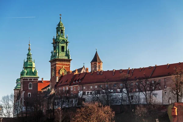 Wzgórze Wawelskie z Zamek Królewski w Krakowie — Zdjęcie stockowe