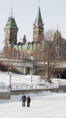 Çift buz üzerinde Rideau kanalı, Winterlude, Ottawa, 8 Şubat 2017