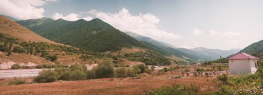 Gürcistan'daki güzel yeşil dağ manzarası.