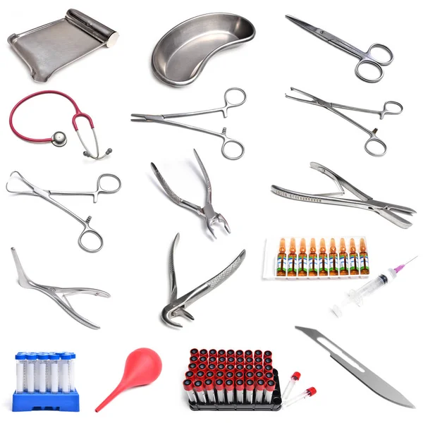 Instrumentos cirúrgicos isolados — Fotografia de Stock
