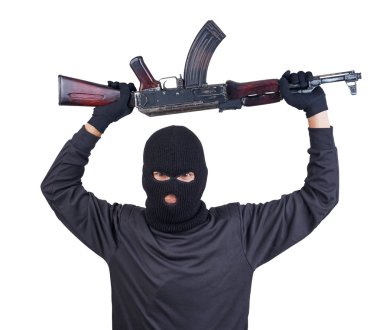 ak47 makineli tüfek ile terör