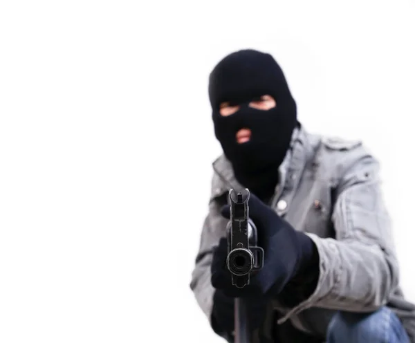 Террорист с пулеметом ak47 — стоковое фото