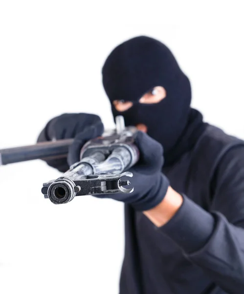 Terrorist with ak47 machine gun — Stock Photo, Image