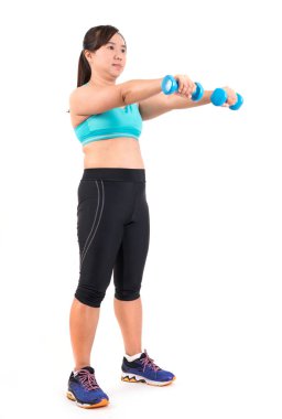 Asyalı tombul kadın egzersiz