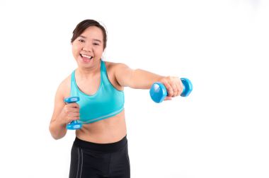 Asyalı tombul kadın egzersiz