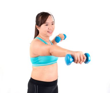 Asyalı tombul kadın egzersiz