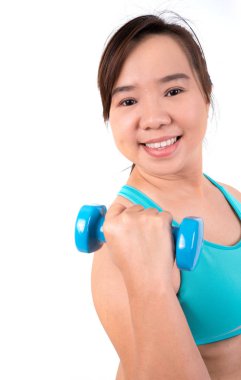 Asyalı tombul kadın egzersiz