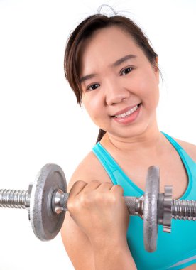 Asyalı tombul kadın egzersiz