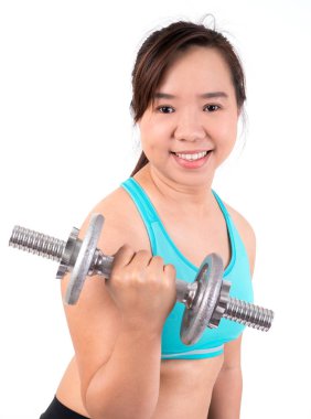 Asyalı tombul kadın egzersiz