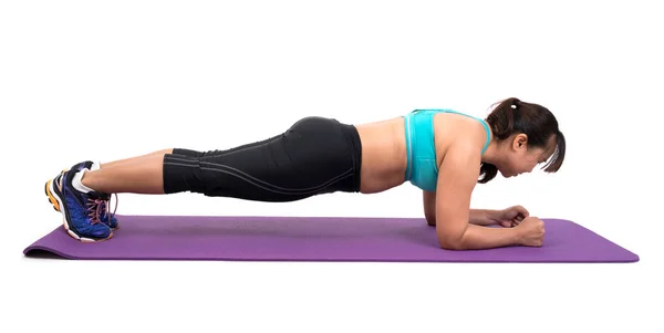 Gordito mujer haciendo fitness —  Fotos de Stock