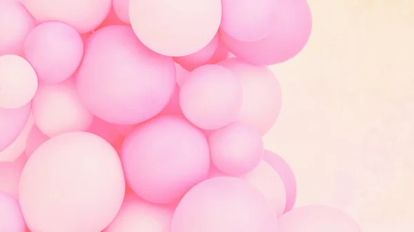 Pink balloons photo wall birthday decoration — Stock Photo, Image