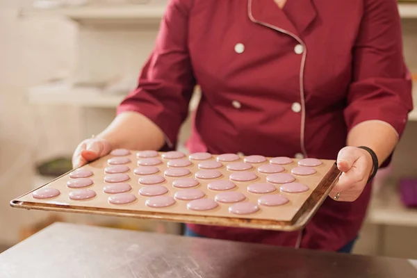 Process of making macaron macaroon , french dessert,