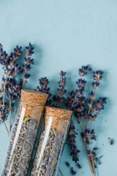 Lavender Benar Organik Kering atau lavender Inggris Lavandula angustifolia Macro closeup . — Stok Foto