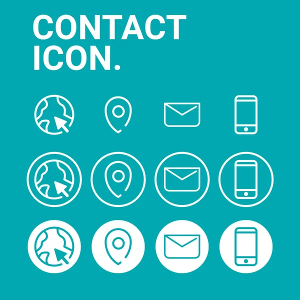 Contacto Conjunto Iconos Con Iconos Estilo — Vector de stock