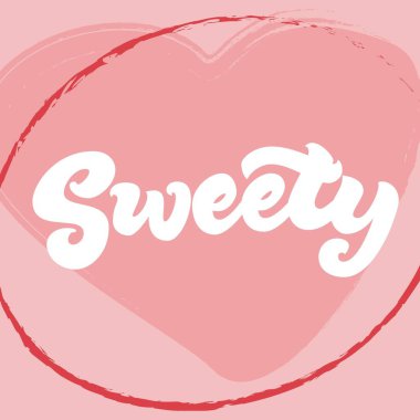 Çizilmiş yazı vektör. Tatlım