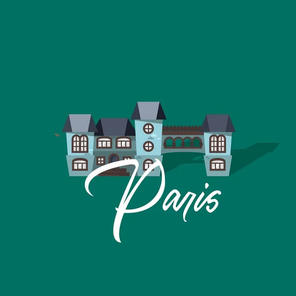 Párizs és a vár. Franciaország város kézzel rajzolt vektoros betűk. Modern művészi ecset betűkkel. Festék betűkkel. — Stock Vector