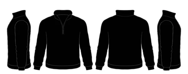 Download Black Long Sleeve TShirt Vector Set, Front, Side, Back ...