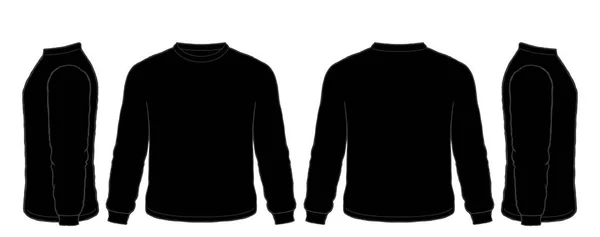 Download Black Long Sleeve TShirt Vector Set, Front, Side, Back ...