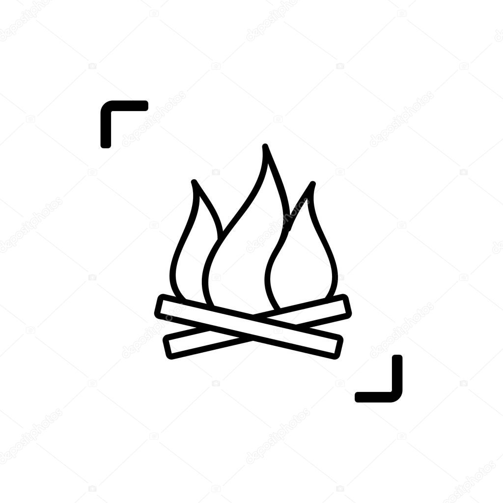 Fire. Single thinline icon.  illustration.