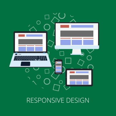 Web ve mobil hizmetler için düz tasarım kavramı simgeler. İnternet duyarlı reklam için Apps simgeler web tasarım ve grafik tasarım.