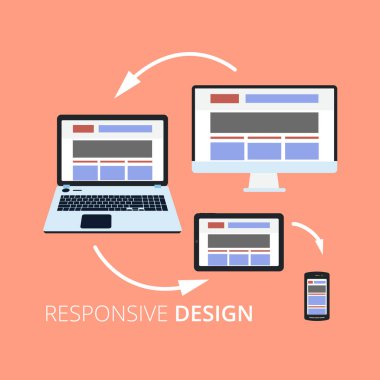 Web ve mobil hizmetler için düz tasarım kavramı simgeler. İnternet duyarlı reklam için Apps simgeler web tasarım ve grafik tasarım.