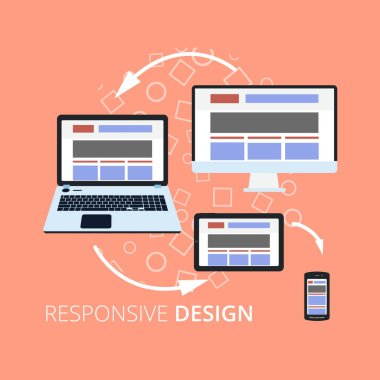 Web ve mobil hizmetler için düz tasarım kavramı simgeler. İnternet duyarlı reklam için Apps simgeler web tasarım ve grafik tasarım.