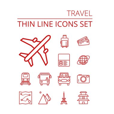 seyahat simgeleri ayarlandı